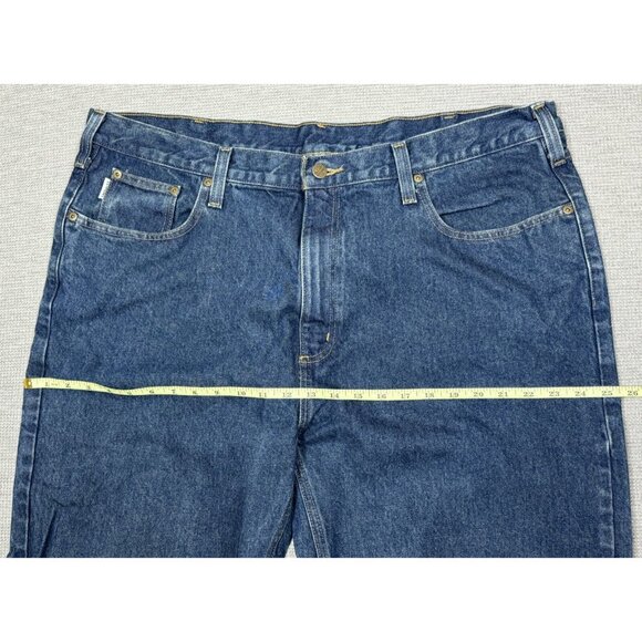 Carhartt Mens Blue Denim Jeans Straight Leg Relaxed Fit High Rise Size 42X32 - Picture 7 of 12